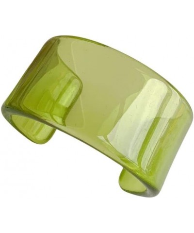 Acrylic Open Cuff Bangle Colorful Simple Geometric Transparent Resin Bracelet Jewelry Green $6.71 Bracelets