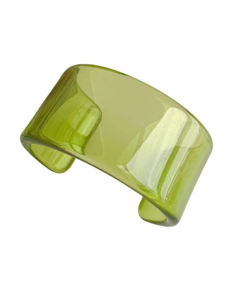 Acrylic Open Cuff Bangle Colorful Simple Geometric Transparent Resin Bracelet Jewelry Green $6.71 Bracelets