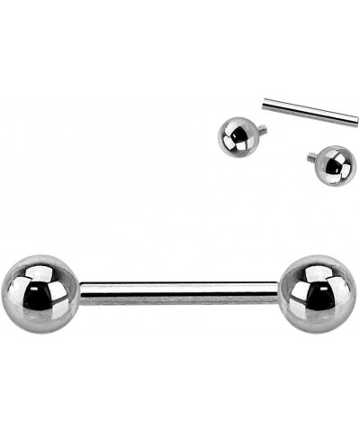 1 Piece Internally Threaded Grade 23 Solid Titanium Barbells Tongue/Nipple Ring 14g (1.6mm) - 12mm (1/2") - 5mm $9.83 Body Je...