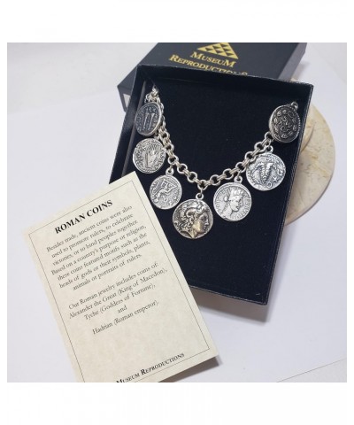 Roman Coin Charm Bracelet - Antique Silver Plated $38.04 Bracelets