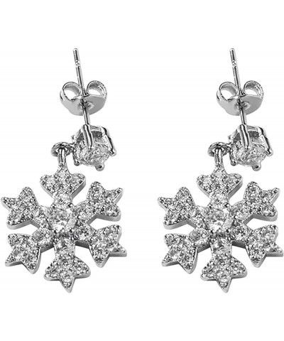 Snowflake Earrings, Diamond Studded Creative Earrings Personality Elegant Jewelry Gifts for Girls Women 8 One Size $4.71 Earr...