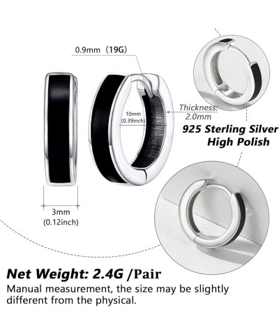 Sterling Silver Tiny 10mm Huggie Hoop Earrings for Women Men with Delicate Gift Packaging Silver-Cool $14.19 Earrings