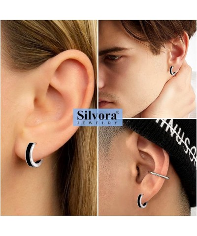 Sterling Silver Tiny 10mm Huggie Hoop Earrings for Women Men with Delicate Gift Packaging Silver-Cool $14.19 Earrings