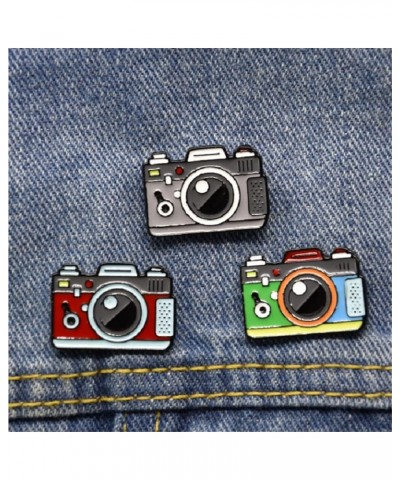 3pcs Cute Camera Brooches for Women Girls Best Friends Fashion Colorful Enameled Lapel Pins Dress Suit Scarft Accessories Bad...