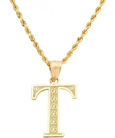 10K Yellow Gold Diamond Cut A to Z Alphabet Initial Letter Charm Pendant (Large Size) T $46.42 Pendants