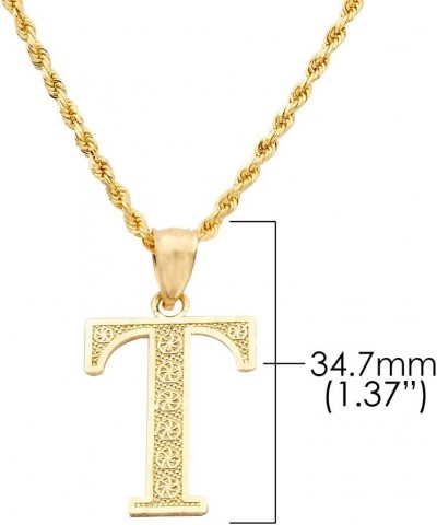 10K Yellow Gold Diamond Cut A to Z Alphabet Initial Letter Charm Pendant (Large Size) T $46.42 Pendants