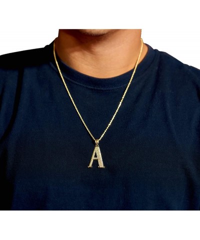 10K Yellow Gold Diamond Cut A to Z Alphabet Initial Letter Charm Pendant (Large Size) T $46.42 Pendants