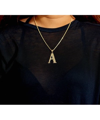 10K Yellow Gold Diamond Cut A to Z Alphabet Initial Letter Charm Pendant (Large Size) T $46.42 Pendants