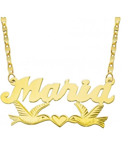 14K Yellow Gold Personalized Name Plate Necklace - Style 11 - Customize Any Name 16.0 Inches $106.40 Necklaces