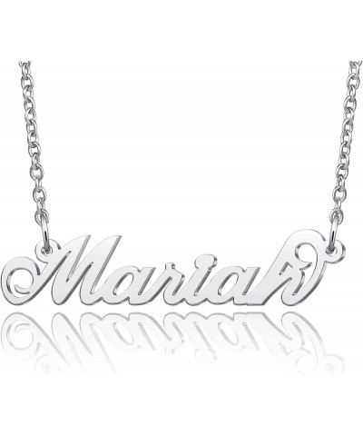 Name Necklace Personalized Carrie Style Customized Nameplate Stainless Steel Jewelry Graduation Mom Gift for Women Girls Mari...