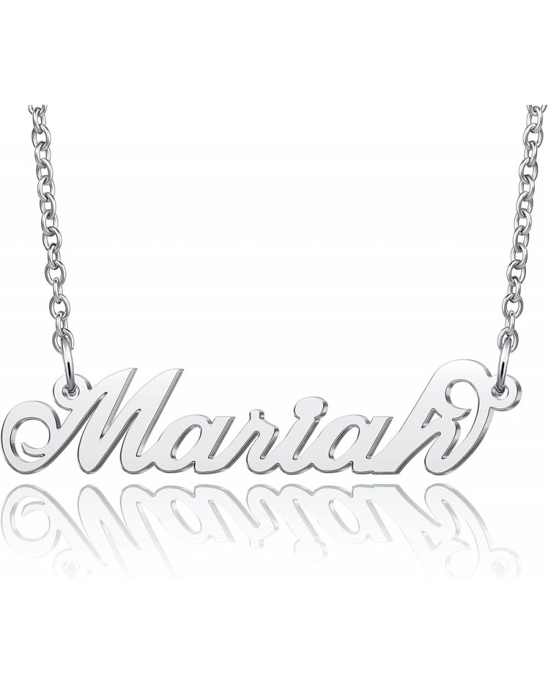 Name Necklace Personalized Carrie Style Customized Nameplate Stainless Steel Jewelry Graduation Mom Gift for Women Girls Mari...