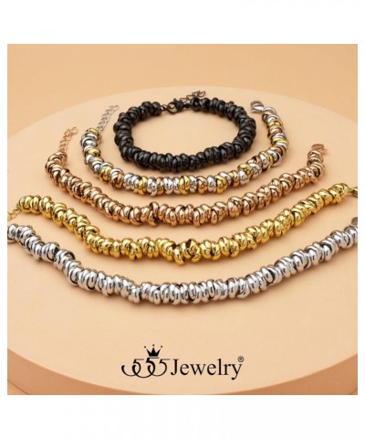 Stainless Steel Elegant Charm Discs & Beads Bracelet for Women Multicolor $12.97 Bracelets