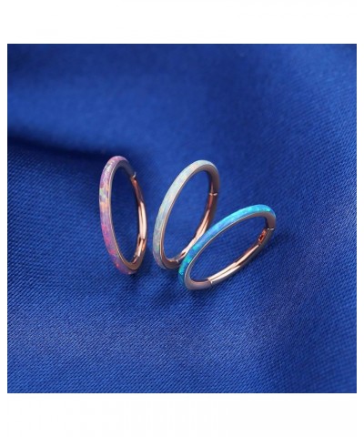 316L Stainless-Steel Piercing-Ring Hinged Nose-Rings-Hoop with Zircon/Opal 14G 16G 18G 20g Body Pierecing Ring Segment Clicke...