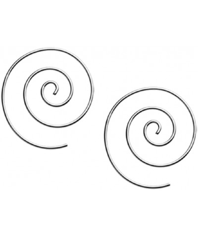 14-20GA Stainless Steel Small Spiral Coiled Hoop Earrings, Sold as a Pair 1mm (18GA) Silver Tone $12.08 Earrings