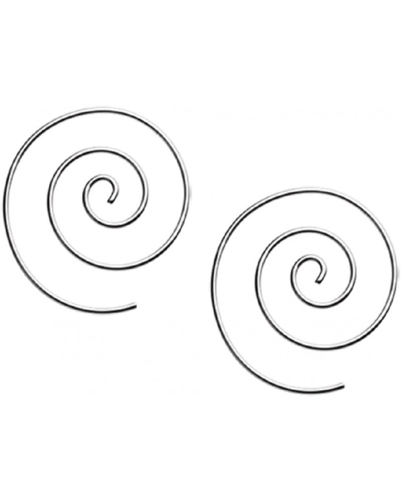 14-20GA Stainless Steel Small Spiral Coiled Hoop Earrings, Sold as a Pair 1mm (18GA) Silver Tone $12.08 Earrings