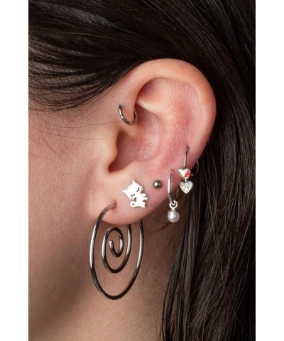 14-20GA Stainless Steel Small Spiral Coiled Hoop Earrings, Sold as a Pair 1mm (18GA) Silver Tone $12.08 Earrings