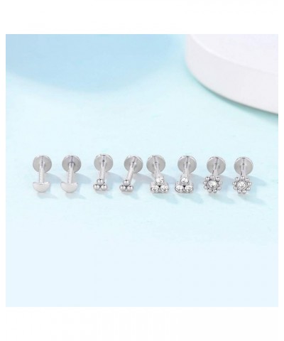 18G 316L Stainless Steel Labret Monroe Lip Ring Studs Cartilage Helix Tragus Conch Daith Nose Piercing Jewelry 10mm Silver 18...