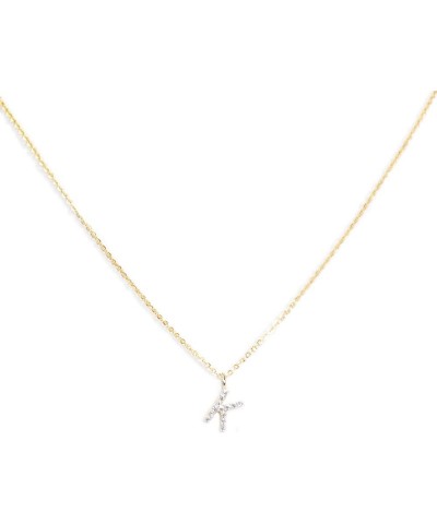 Pave Initial Necklace - Gold K $19.24 Necklaces