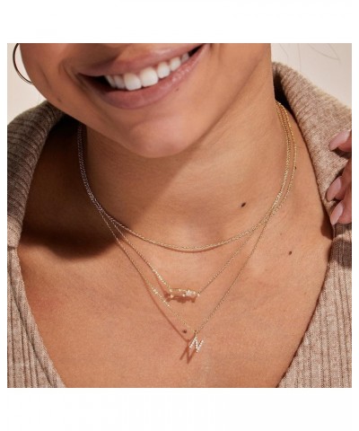 Pave Initial Necklace - Gold K $19.24 Necklaces