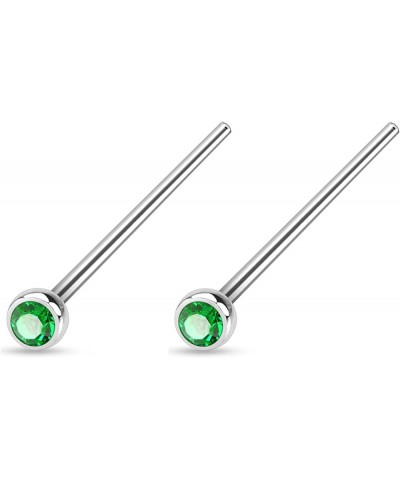 18-20g Surgical Steel 2mm Press Fit CZ Fishtail Custom Bend Nose Stud 20g Light Green $10.08 Body Jewelry