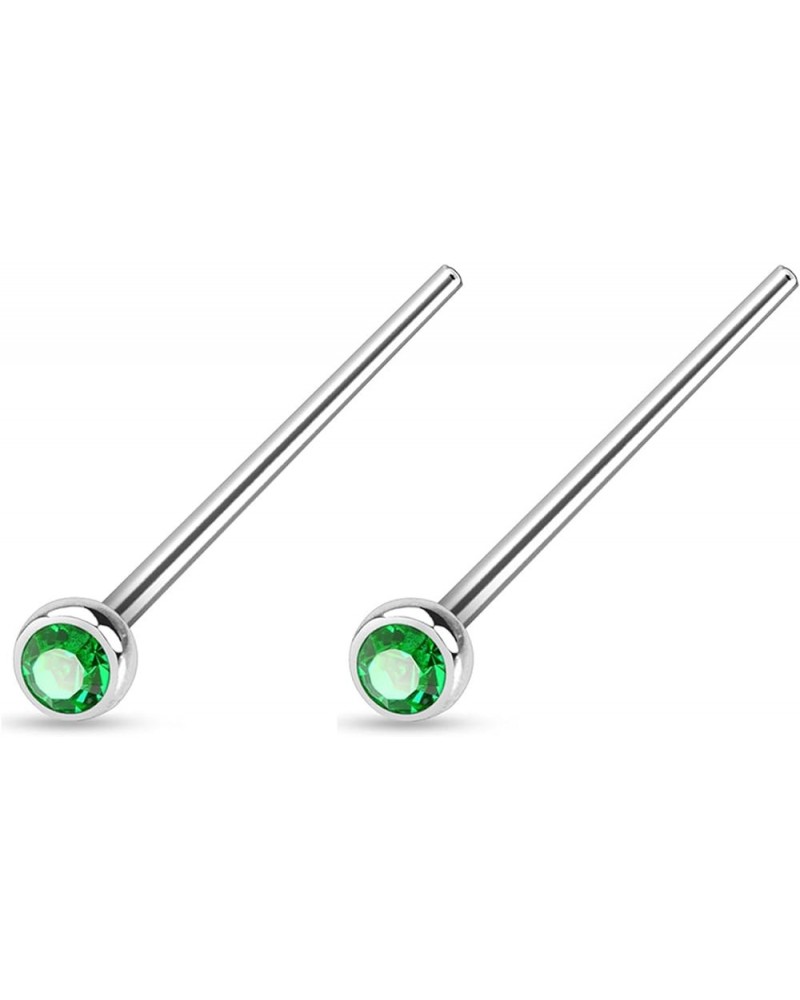 18-20g Surgical Steel 2mm Press Fit CZ Fishtail Custom Bend Nose Stud 20g Light Green $10.08 Body Jewelry