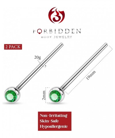 18-20g Surgical Steel 2mm Press Fit CZ Fishtail Custom Bend Nose Stud 20g Light Green $10.08 Body Jewelry