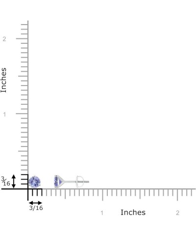 Natural Tanzanite Solitaire Stud Earrings for Women Girls in 14K Solid Gold/Platinum | December Birthstone Jewelry Gift for H...