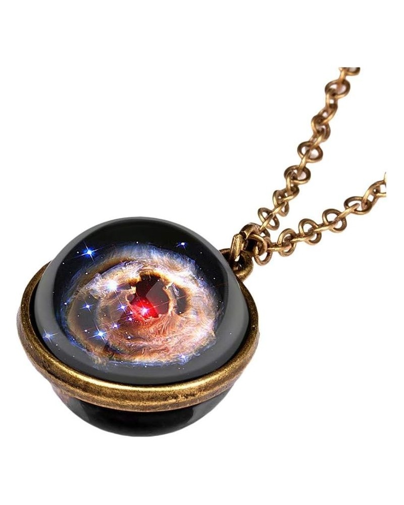 FarJing Planet Necklace, Glow In The Dark Galaxy System Double Sided Glass Dome Planet Necklace Pendant Jewelry Gift L $6.18 ...