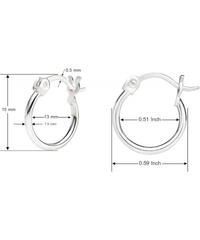 SILVERLINE- Sterling Silver Click-Top Hoop Earrings Sizes 10mm - 70mm 15mm - 3/5 $12.94 Earrings