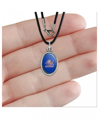 Savannah State University Primary Logo Antiqued Oval Charm Pendant with Black Satin Cord $9.89 Necklaces