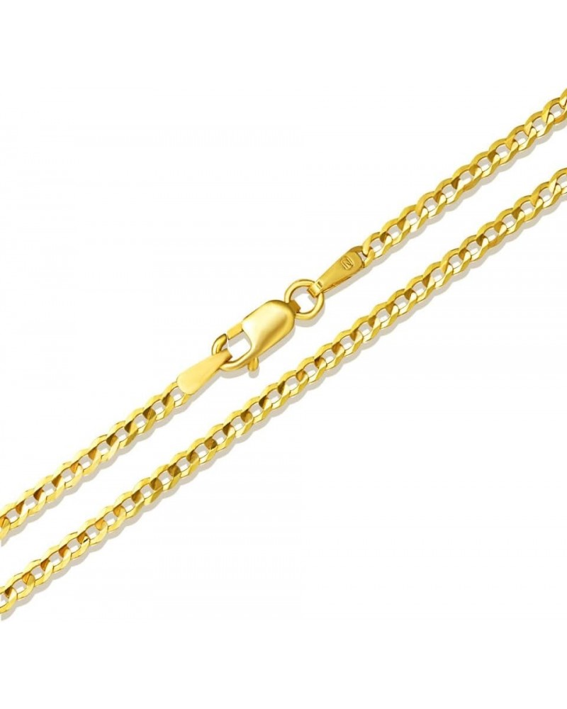 Gold Chains: Solid 14K Yellow Gold Cuban Gold Chain 1.67mm Necklace for Women Men 18 Inches Length $135.45 Necklaces