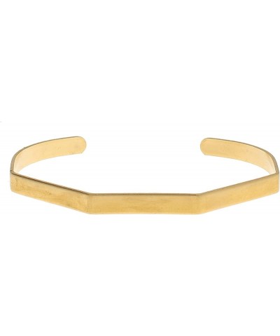 Bracelet Cuff – Made of Raw Brass – Adjustable, Open Bangle for Men and Women - Flat Style, 25-Inch Wide – Minimalist Design ...