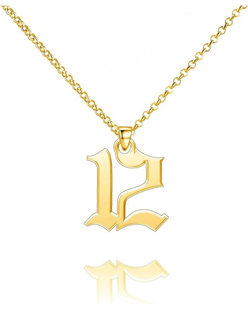 Lucky Number Necklace Personalized 925 Sterling Silver Customized Pendant for Men Women 12 RoseGold(0.9inch) $16.37 Necklaces