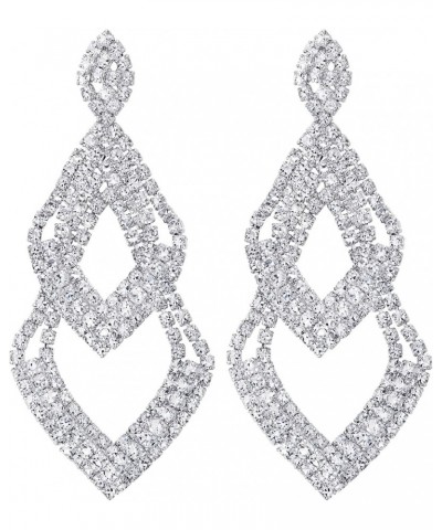 Splendid Rhinestone Cluster Chandelier Braided Large Long Dangle Teardrops Earrings Party Prom Dress $8.80 Earrings