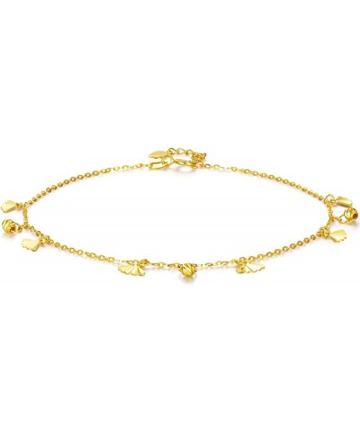 18K Gold Anklet for Women, Real Pure Gold Dainty Ankle Bracelets Jewelry Gold Shell Anklet Bracelet for Ladies Teen Girls Mot...