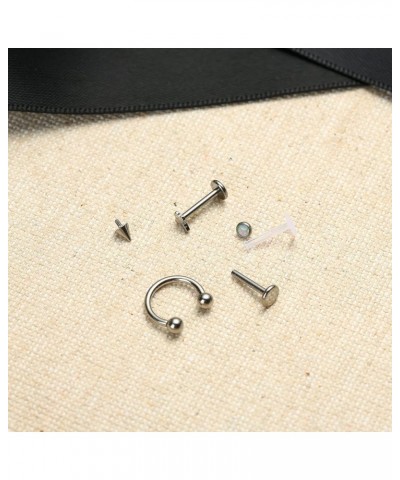 3PCS/4PCS 20g/18g/16g G23 Titanium Press Fit Threadless Push Pop in/Internally Threaded Tragus Earrings Labret Lip Monroe Tra...