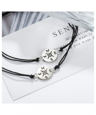 Pinky Promise Distance Matching Bracelets(Ver.2) for Best Friends Couple Family Women Mens Teen Girls Compass $12.75 Bracelets