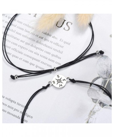 Pinky Promise Distance Matching Bracelets(Ver.2) for Best Friends Couple Family Women Mens Teen Girls Compass $12.75 Bracelets