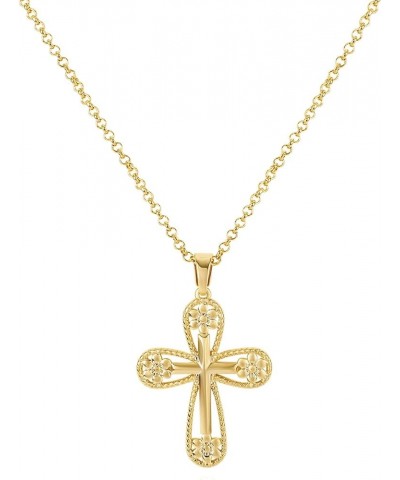 Cross Necklace for Women Girls, 14K Gold Plated Dainty Crucifix Necklace CZ Faith Gold Cross Pendant Necklaces, Diamond Cross...