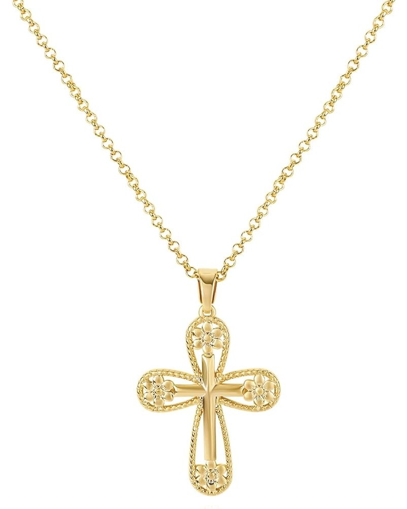 Cross Necklace for Women Girls, 14K Gold Plated Dainty Crucifix Necklace CZ Faith Gold Cross Pendant Necklaces, Diamond Cross...