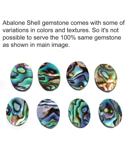 925 Sterling Silver Handmade Ring for Women 10 MM Round Gemstone Fashion Jewelry for Gift (99085_R) Abalone Shell $15.26 Rings