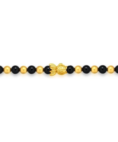 999 24K Pure Gold Goldfish Agate With Gold Beads Bracelet $511.71 Bracelets