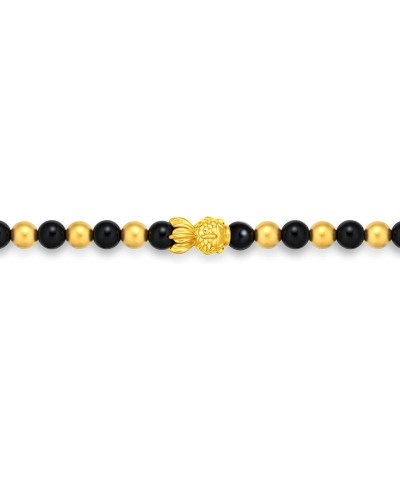 999 24K Pure Gold Goldfish Agate With Gold Beads Bracelet $511.71 Bracelets