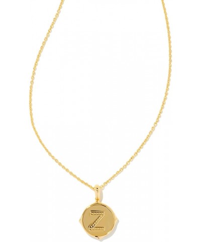 14k Gold-Plated Brass Letter A-Z Disc Reversible Pendant Necklace, Fashion Jewelry for Women Letter Z $44.20 Necklaces