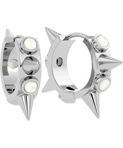 Original Punk Hoops | 14k White Gold Plated Chunky Earrings for Women & Men Rebel $12.18 Earrings