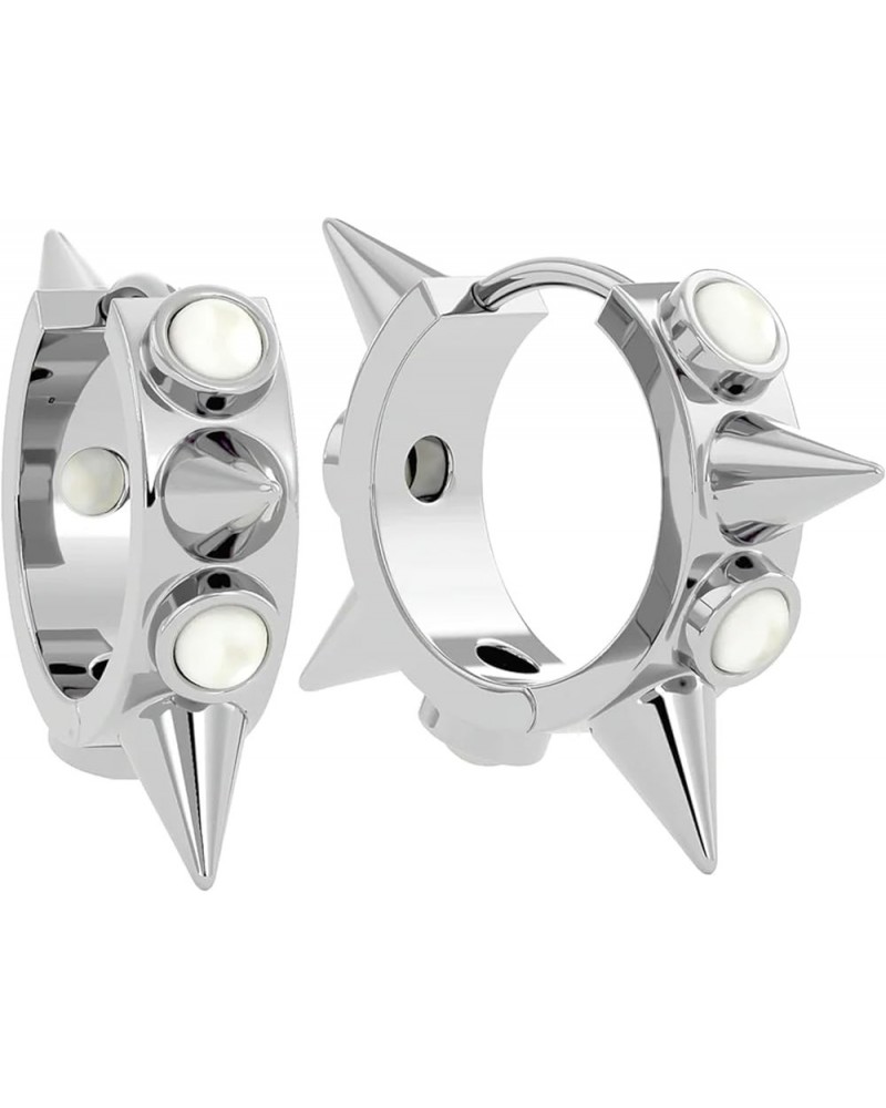 Original Punk Hoops | 14k White Gold Plated Chunky Earrings for Women & Men Rebel $12.18 Earrings