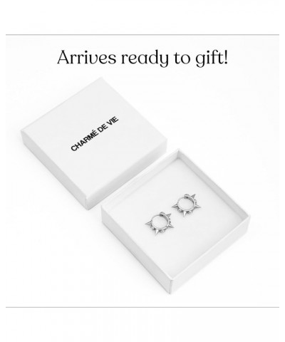 Original Punk Hoops | 14k White Gold Plated Chunky Earrings for Women & Men Rebel $12.18 Earrings