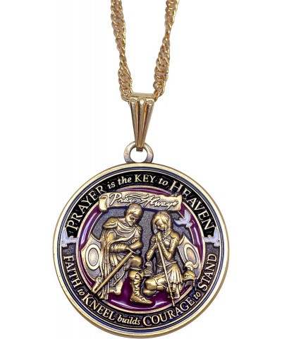 Prayer (Armor of God) Round Pendant Necklace with (Gold tone) Chain $9.64 Necklaces