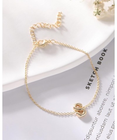 Gold Bubble Initial Chain Bracelets, 14K Gold Plated Balloon Letter Chain Bracelets Jewelry for Women Teen Girls X $7.40 Brac...