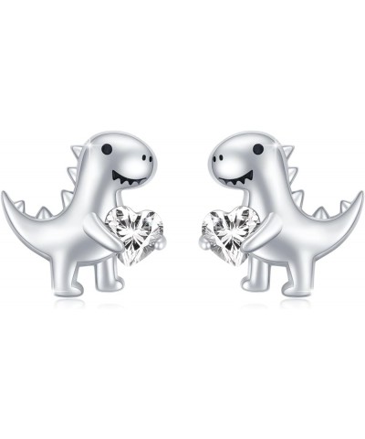 Dinosaur Earrings for Women Girls 925 Sterling Silver Small Dinosaur Studs Earring Hypoallergenic Earrings Cute Dinosaur Jewe...